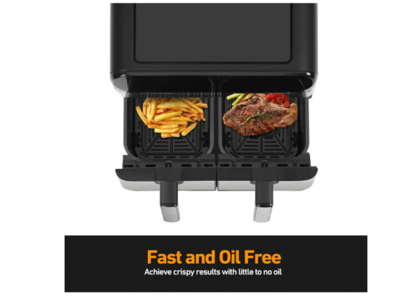 Panana Dual Zone Air Fryer 9L Large, 8 Functional Cooking Presets Air Fryer with 2 Large Drawer Easy Clean Baskets, LED Display - Image 5