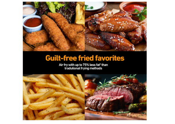 Panana Dual Zone Air Fryer 9L Large, 8 Functional Cooking Presets Air Fryer with 2 Large Drawer Easy Clean Baskets, LED Display - Image 6