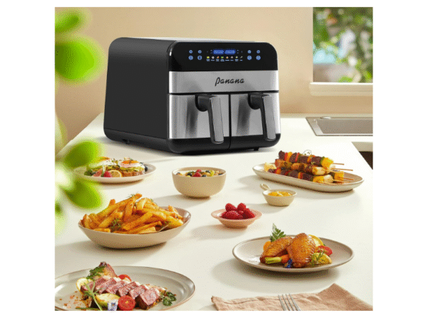 Panana Dual Zone Air Fryer 9L Large, 8 Functional Cooking Presets Air Fryer with 2 Large Drawer Easy Clean Baskets, LED Display - Image 7